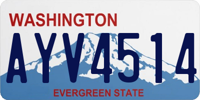 WA license plate AYV4514