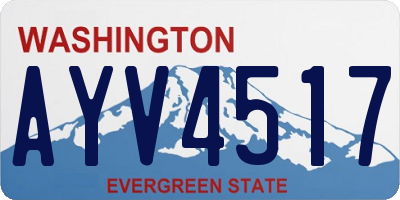 WA license plate AYV4517