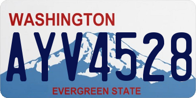 WA license plate AYV4528