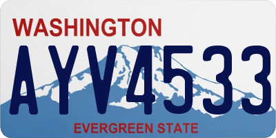 WA license plate AYV4533