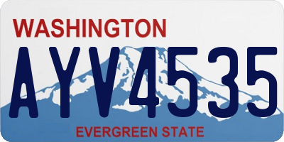 WA license plate AYV4535