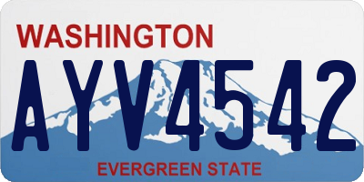 WA license plate AYV4542