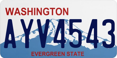 WA license plate AYV4543