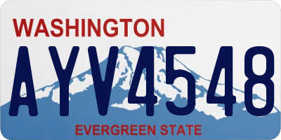 WA license plate AYV4548