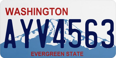 WA license plate AYV4563