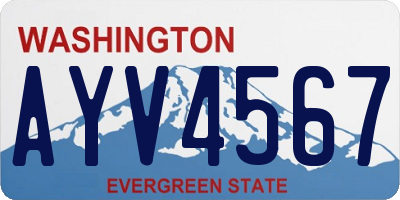 WA license plate AYV4567