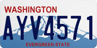 WA license plate AYV4571