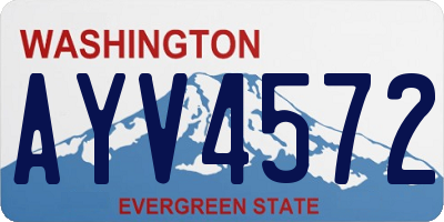 WA license plate AYV4572