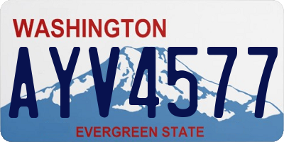 WA license plate AYV4577