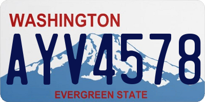 WA license plate AYV4578