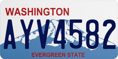 WA license plate AYV4582