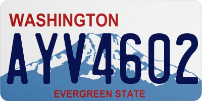 WA license plate AYV4602