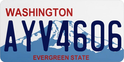 WA license plate AYV4606
