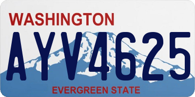 WA license plate AYV4625