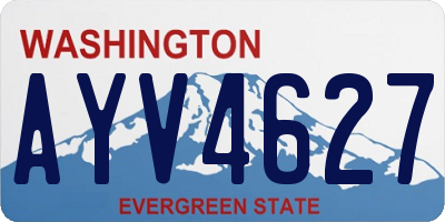 WA license plate AYV4627