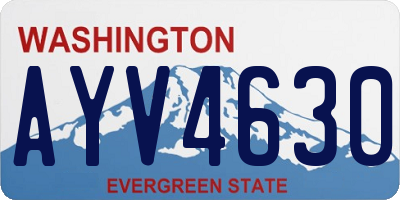 WA license plate AYV4630