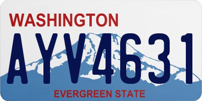 WA license plate AYV4631