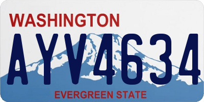 WA license plate AYV4634