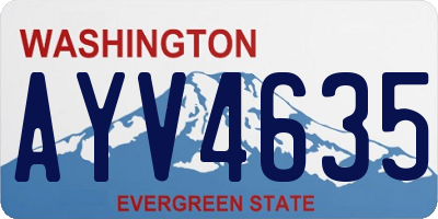 WA license plate AYV4635