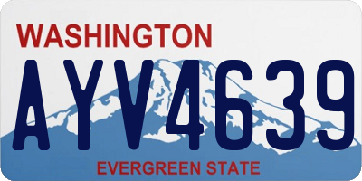 WA license plate AYV4639