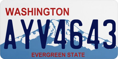 WA license plate AYV4643