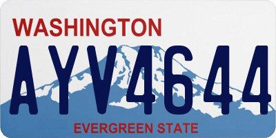 WA license plate AYV4644