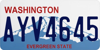WA license plate AYV4645