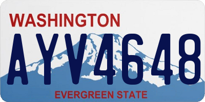 WA license plate AYV4648