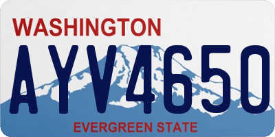 WA license plate AYV4650