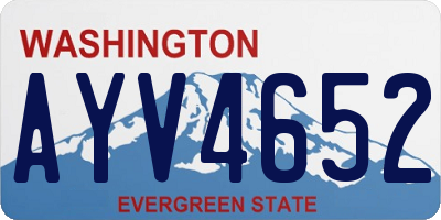 WA license plate AYV4652