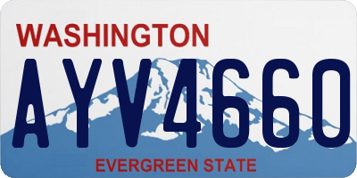 WA license plate AYV4660