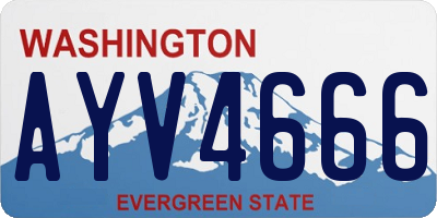 WA license plate AYV4666