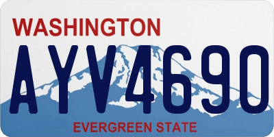 WA license plate AYV4690