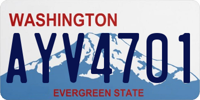 WA license plate AYV4701