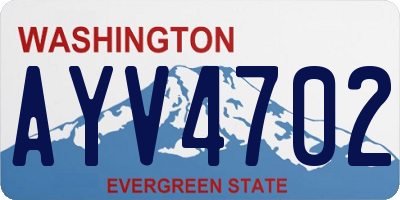 WA license plate AYV4702