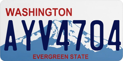 WA license plate AYV4704