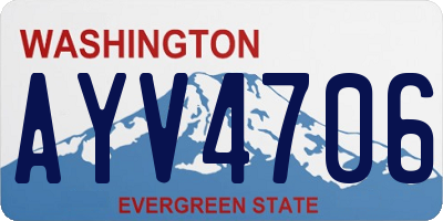 WA license plate AYV4706