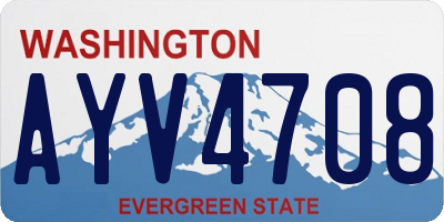 WA license plate AYV4708