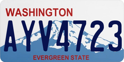 WA license plate AYV4723