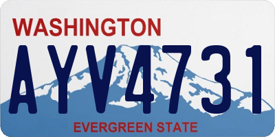WA license plate AYV4731