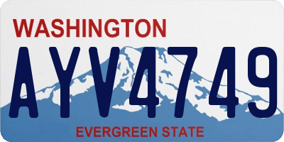 WA license plate AYV4749