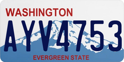 WA license plate AYV4753