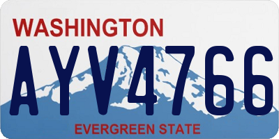 WA license plate AYV4766