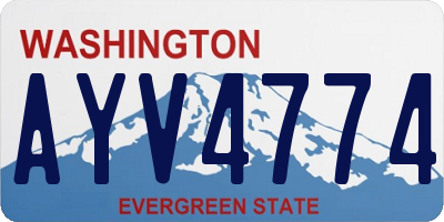 WA license plate AYV4774