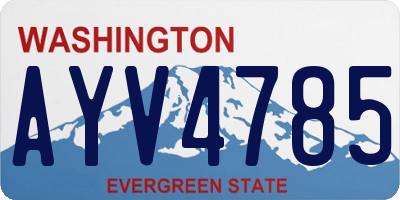 WA license plate AYV4785