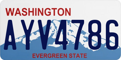 WA license plate AYV4786