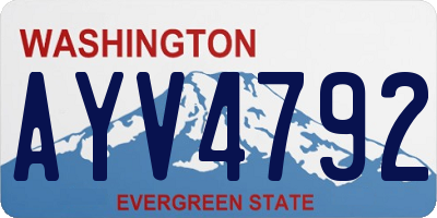 WA license plate AYV4792
