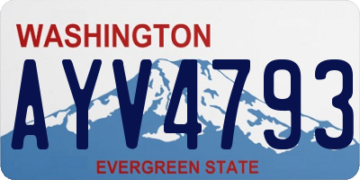 WA license plate AYV4793