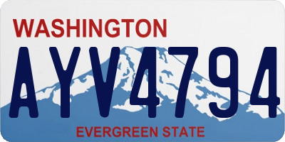 WA license plate AYV4794