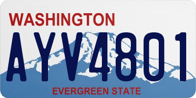 WA license plate AYV4801